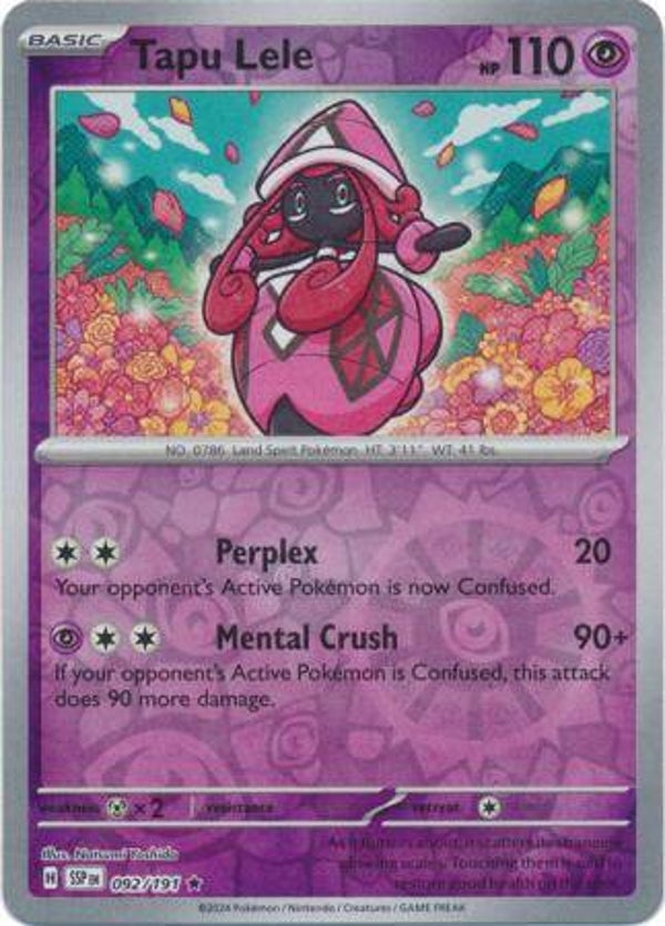 SSP 092/191 Tapu Lele Reverse