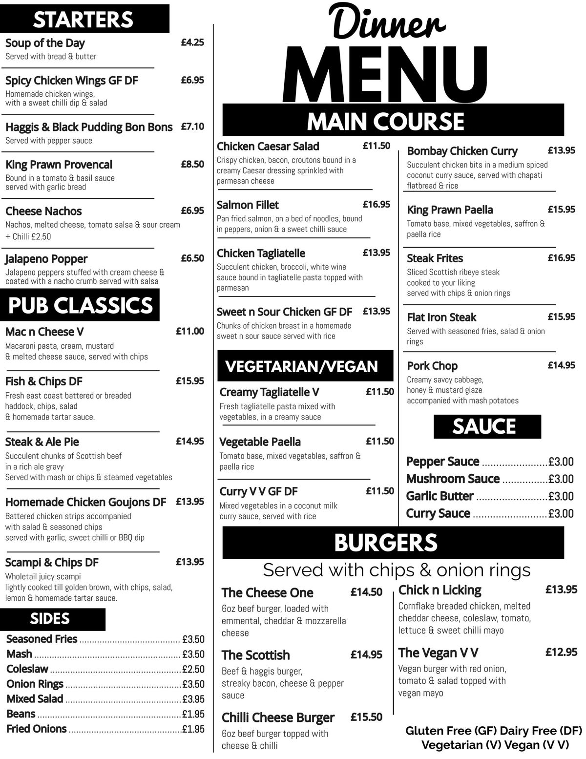 All Day Menu's The New Greentrees