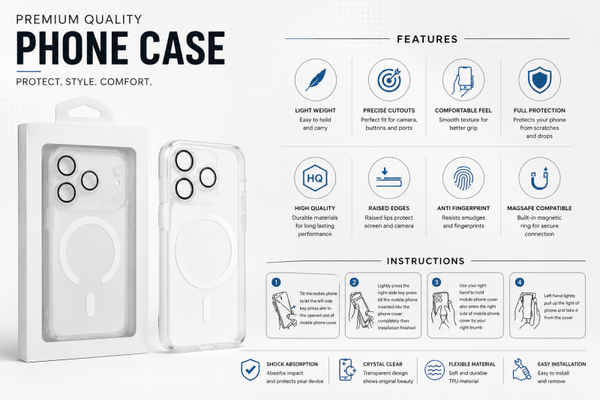 Premium Clear Magnetic Phone Case