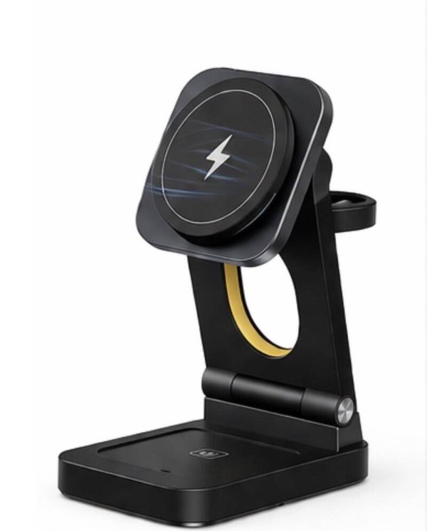 4-in-1 Magnetic Wireless Charger Stand (15W Fast Charge, Foldable Design) EZRA HC377