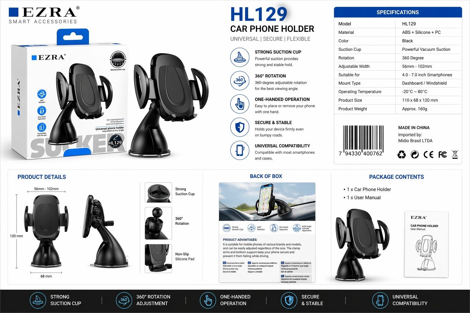 EZRA HL129 Car Phone Holder