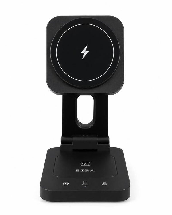 4-in-1 Magnetic Wireless Charger Stand (15W Fast Charge, Foldable Design) EZRA HC377