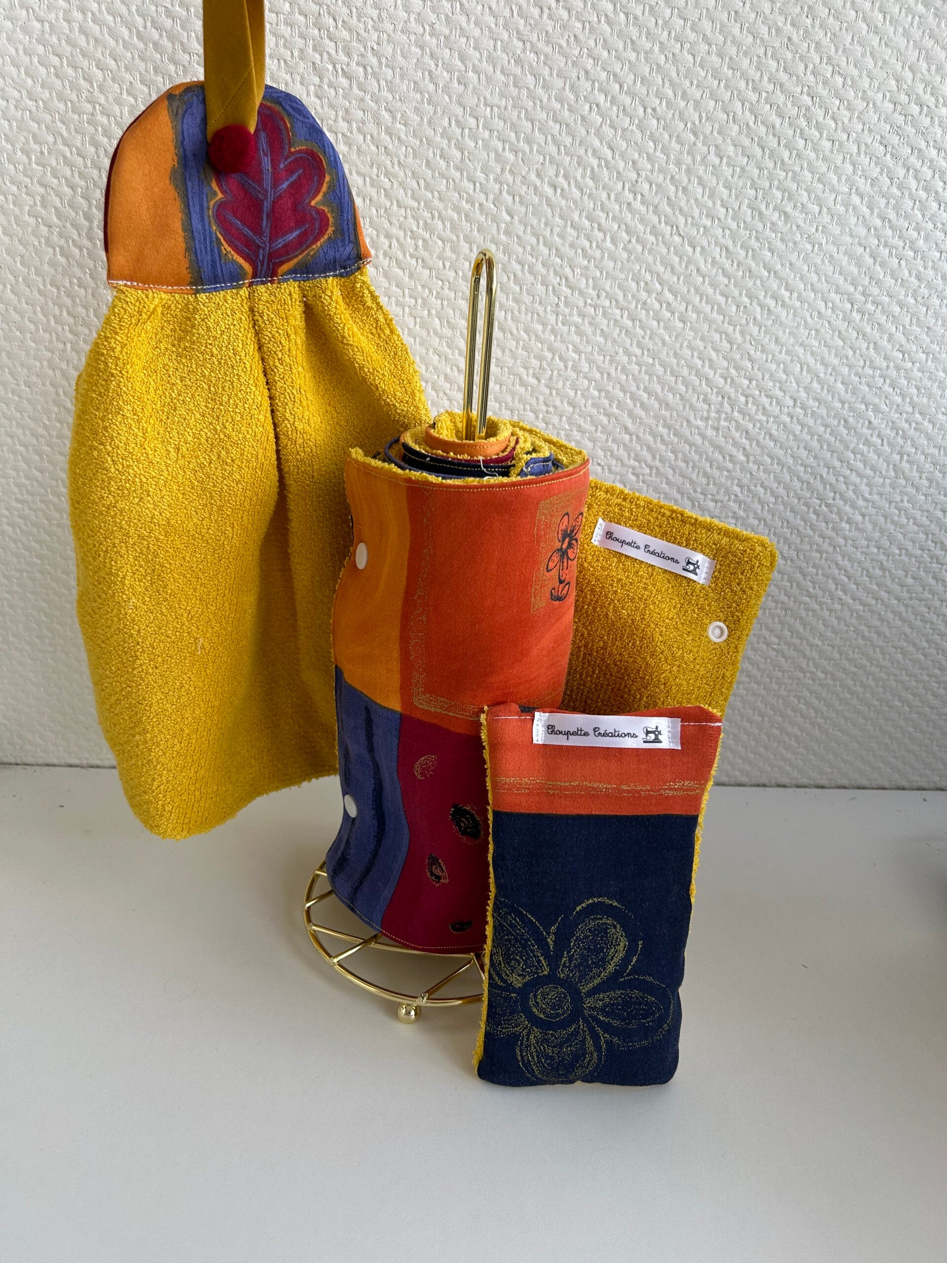 Ensemble essuie tout + support + éponge