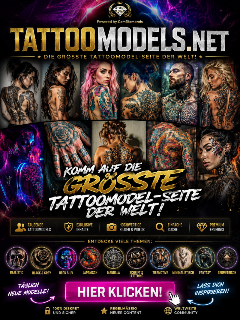 TattooModels.net – größte TattooModel-Seite der Welt mit Tattoo-Models, Black & Grey, Realistic, Neon, Mandala, Japanischen Tattoos, Lettering, Tiermotiven und vielen weiteren Tattoo-Ideen.
