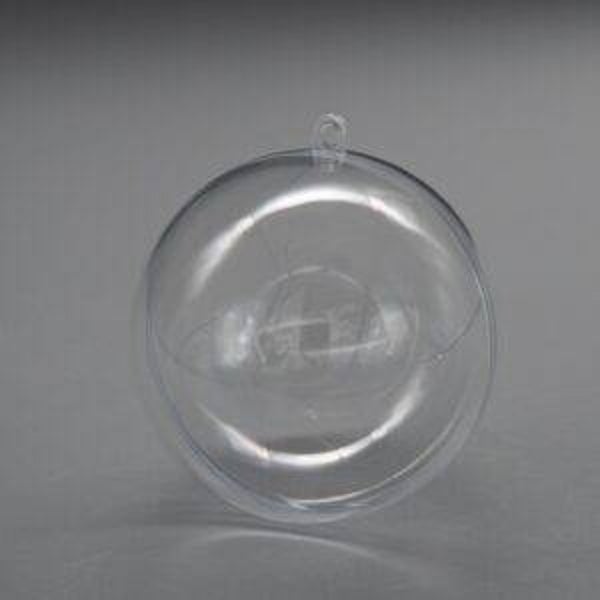 Bol 8 cm 2-delig transparant kunststof met ophang gat