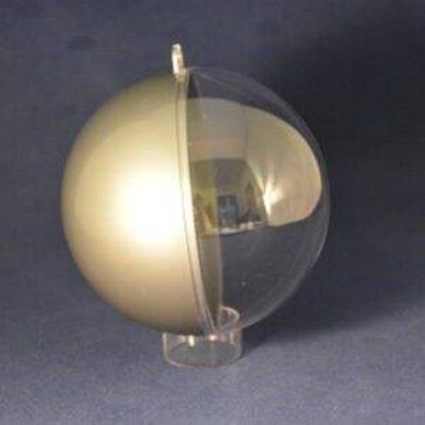 Bol 3 cm 2-delig half transparant/half zilver kunststof met ophang gat