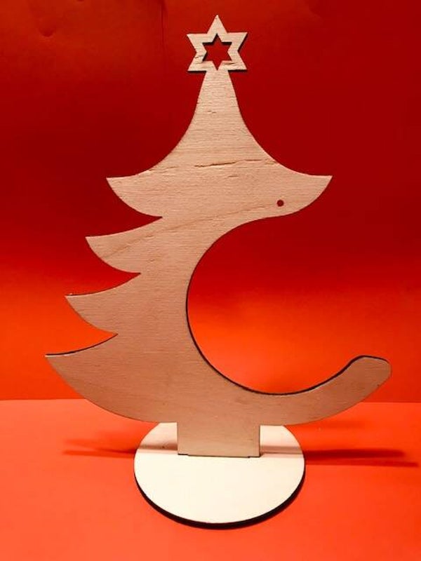 Kerst boom b20xh25x0,4 cm voor o.a. een bol hout