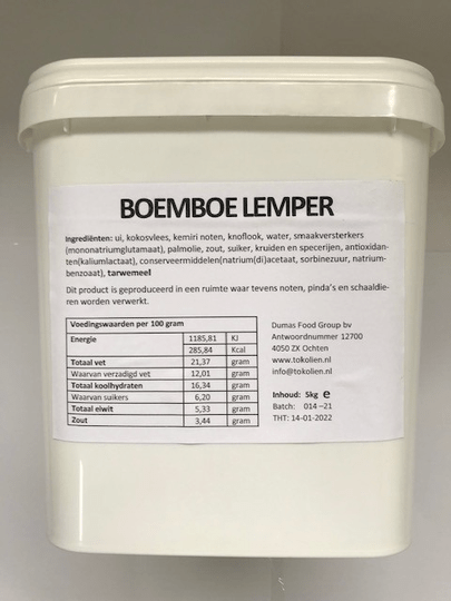 kruidenmix/kruidenpasta boemboe lemper speciaal 5 kg emmer