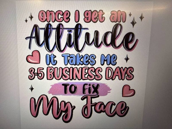 Once I Get An Attitude It Takes Me 3-5 Business Days To Fix My Face