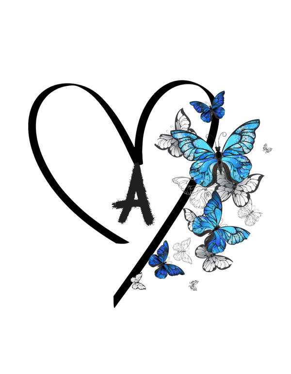 Butterfly Heart with Initial
