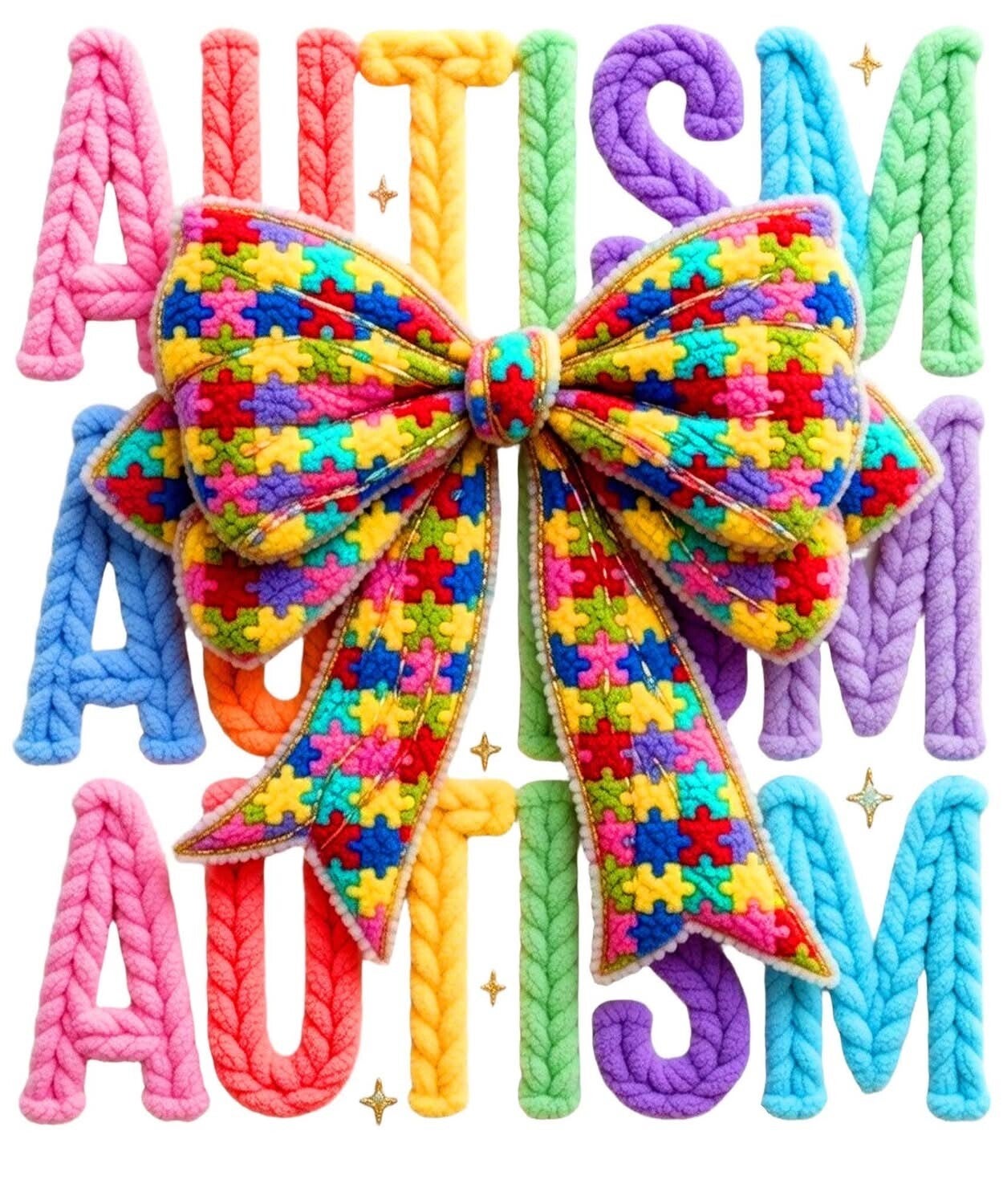 Autism Yarn Bow