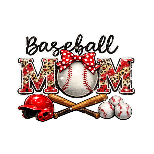 Baseball Mom Red Bow