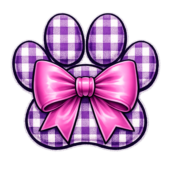 Plaid Paw with Bow
