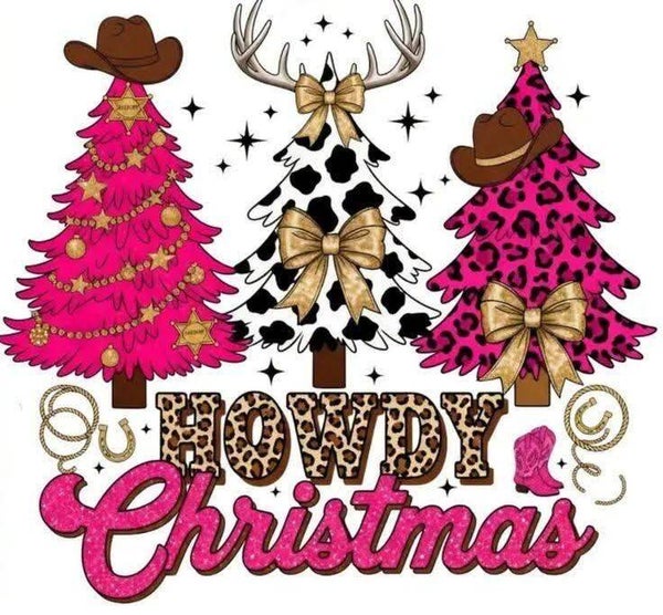 HOWDY CHRISTMAS PINK TREE