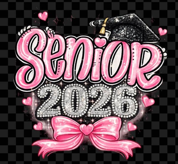 Senior pink/faux rhinestone
