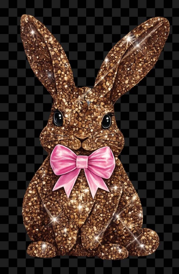 Brown faux glitter bunny