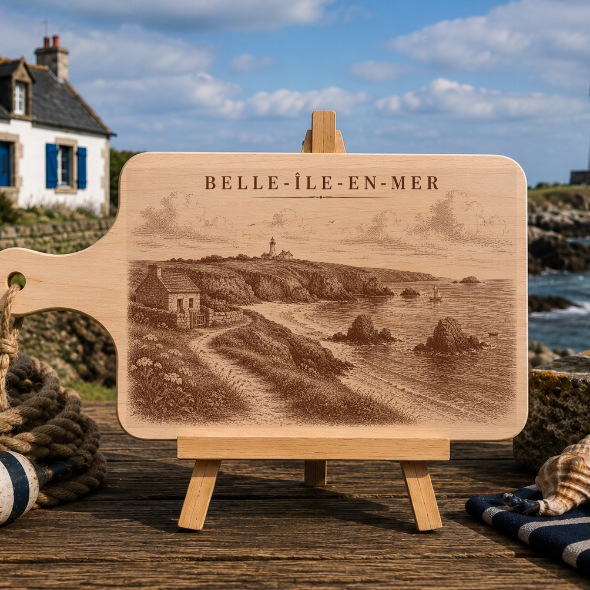 Planche à découper en bois d'aulne - Belle île en mer