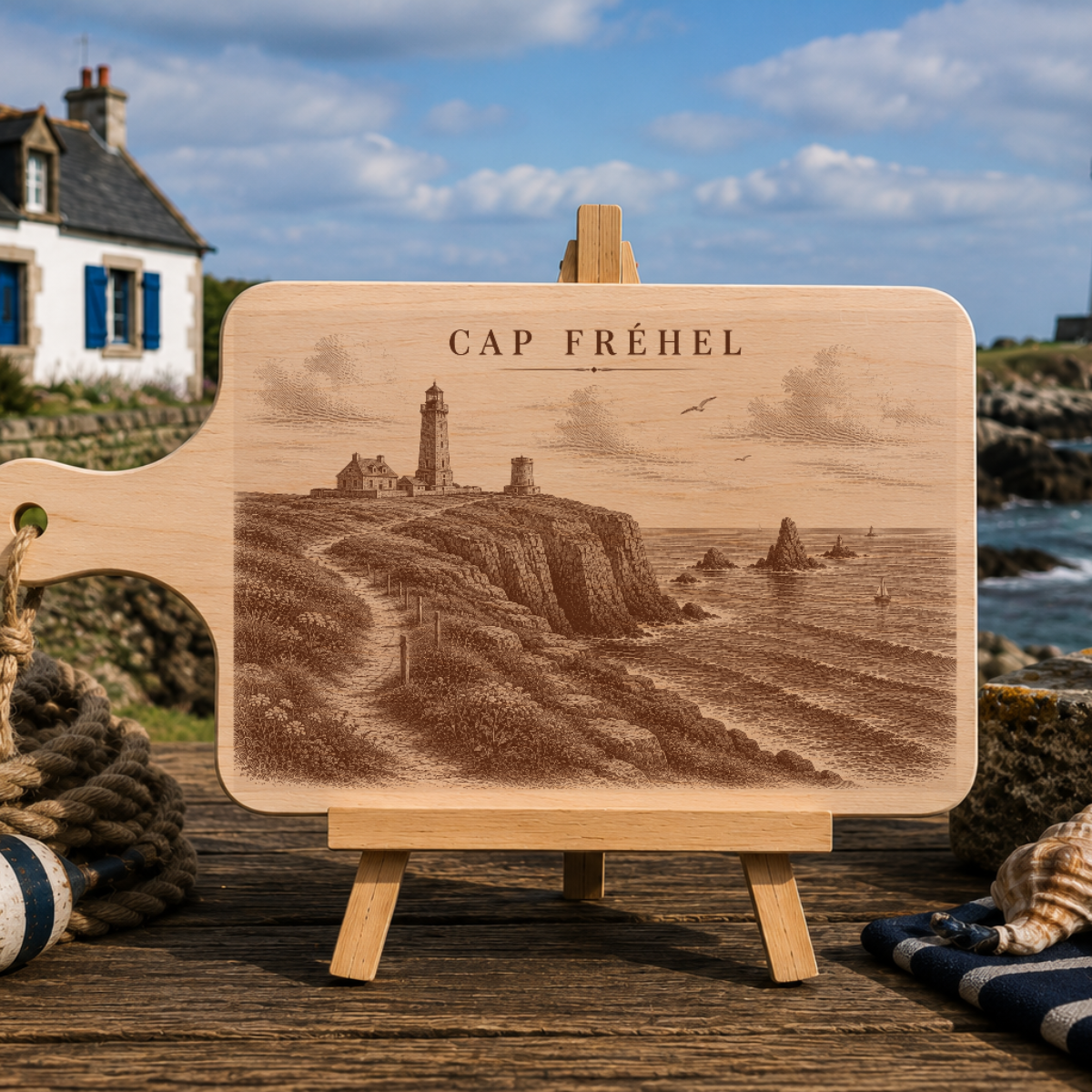 Planche à découper en bois d'aulne - Cap Fréhel