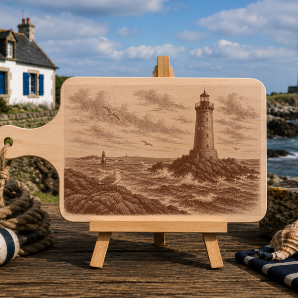 Planche à découper en bois d'aulne - Phare de la vieille