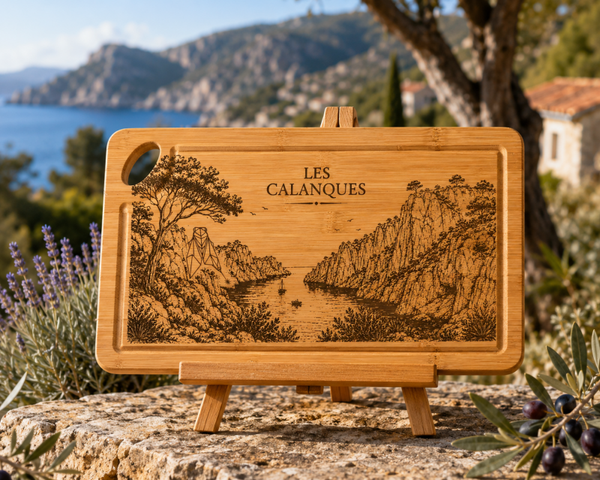 Planche en bambou avec poignée  – Les Calanques