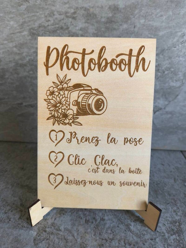 Plaque en bois pour mariage - Photobooth mariage