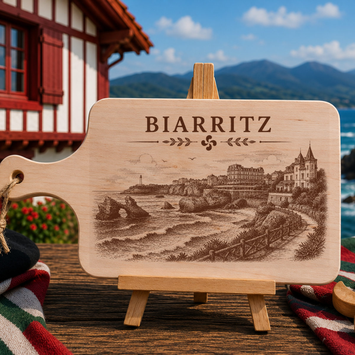 Planche à découper en bois d'aulne - Biarritz
