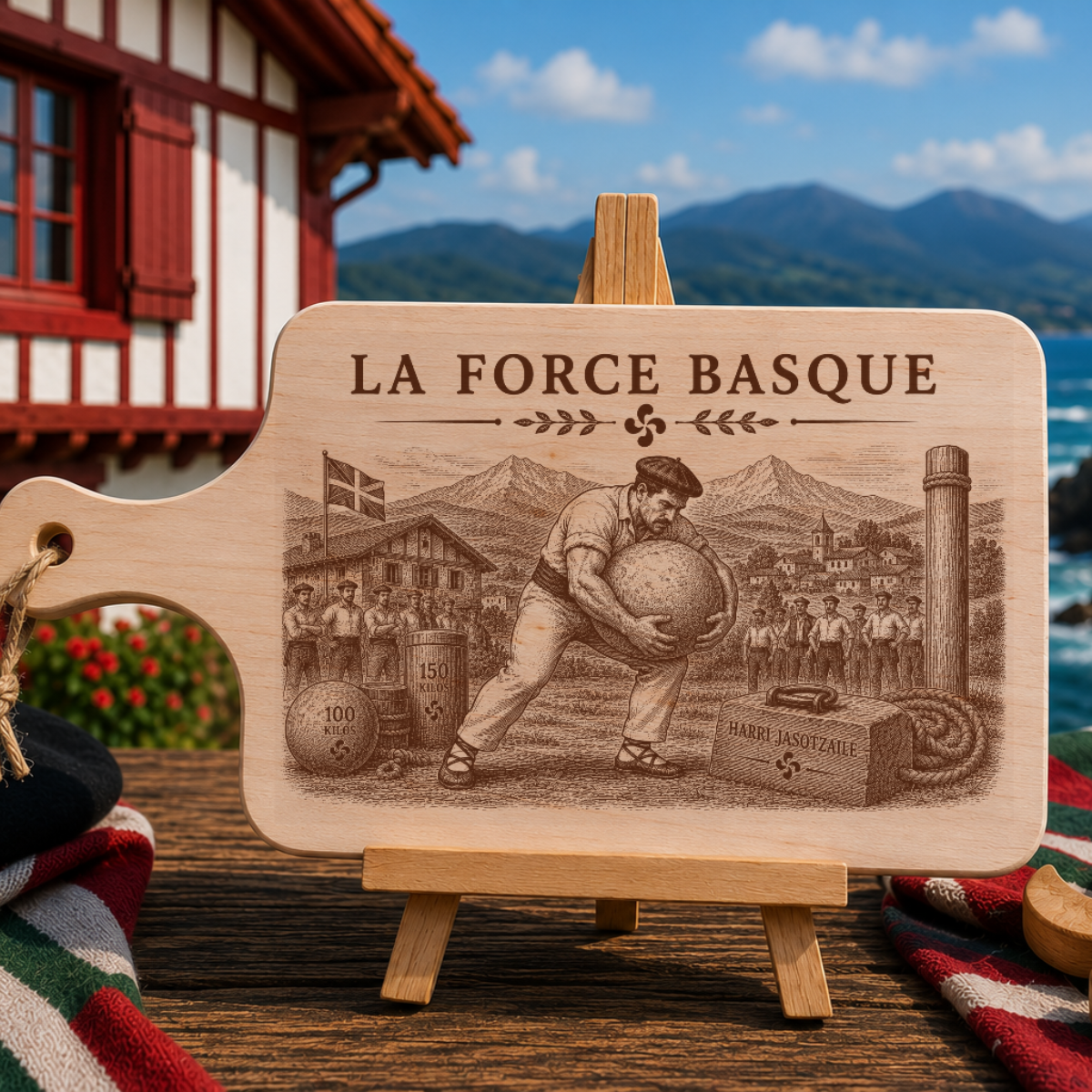Planche à découper en bois d'aulne - La force basque