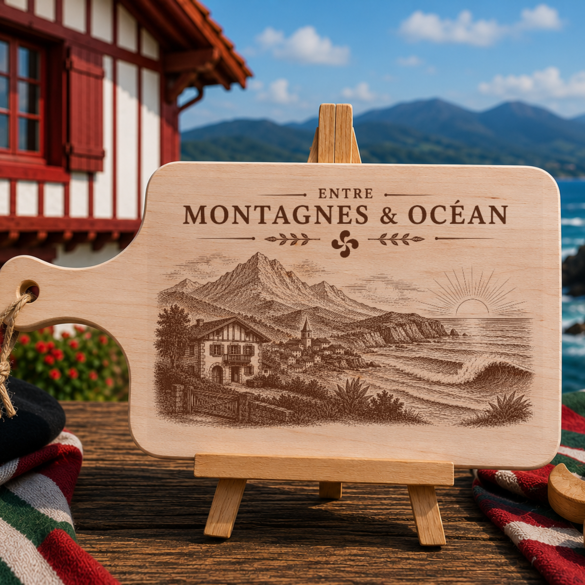 Planche à découper en bois d'aulne - Entre montagnes & Océan