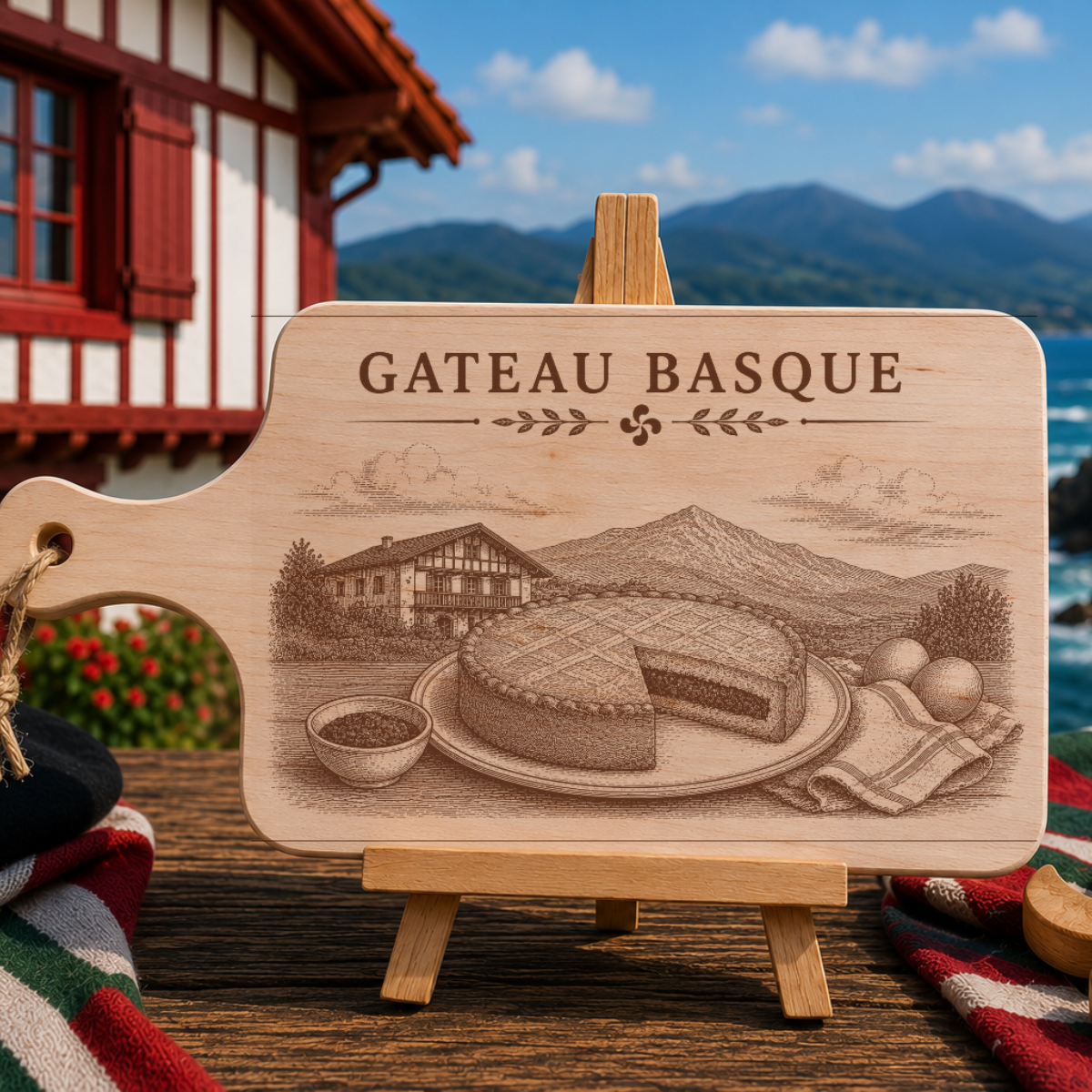 Planche à découper en bois d'aulne - Le gâteau basque