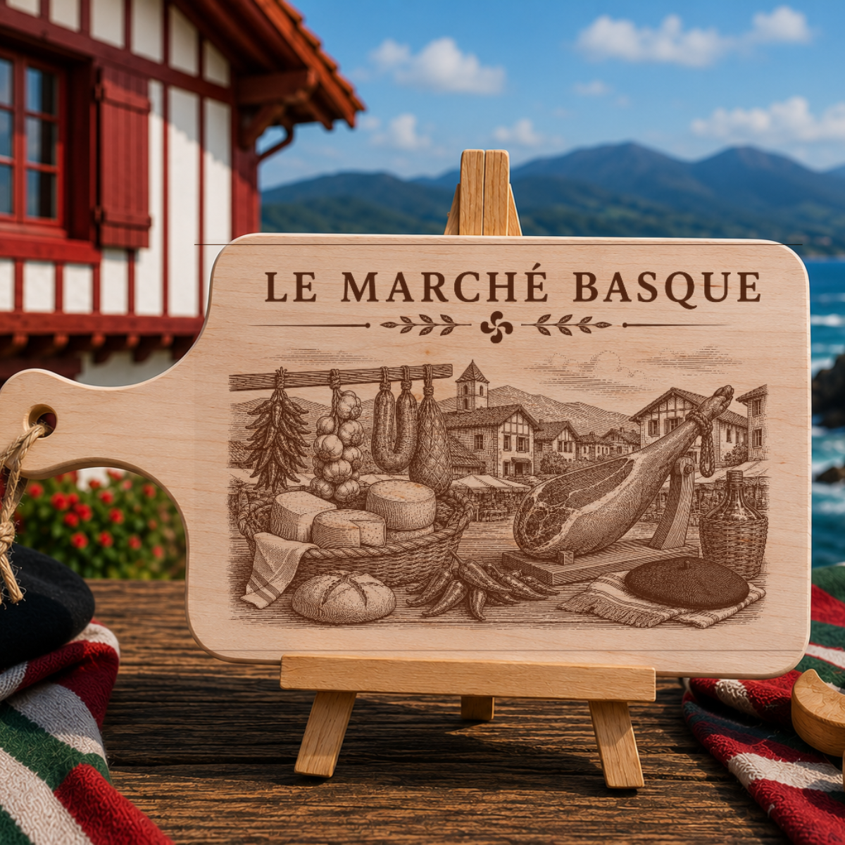 Planche à découper en bois d'aulne - Le marché basque