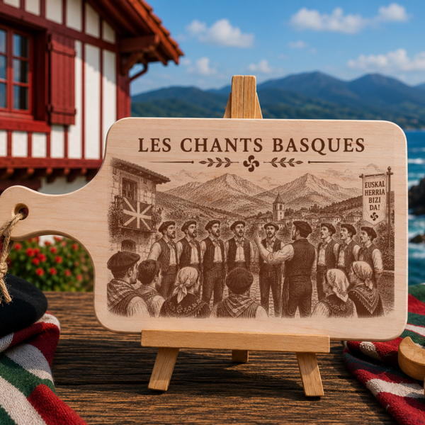 Planche à découper en bois d'aulne - Les chants basques