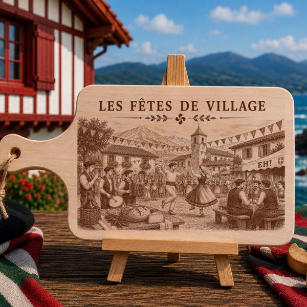 Planche à découper en bois d'aulne - Les fêtes de village