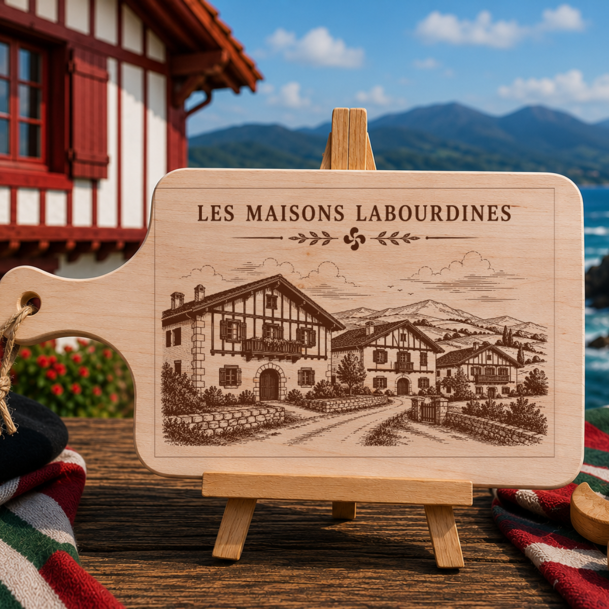 Planche à découper en bois d'aulne - Les maisons labourdines