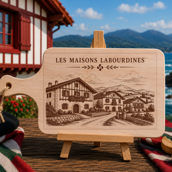 Planche à découper en bois d'aulne - Les maisons labourdines