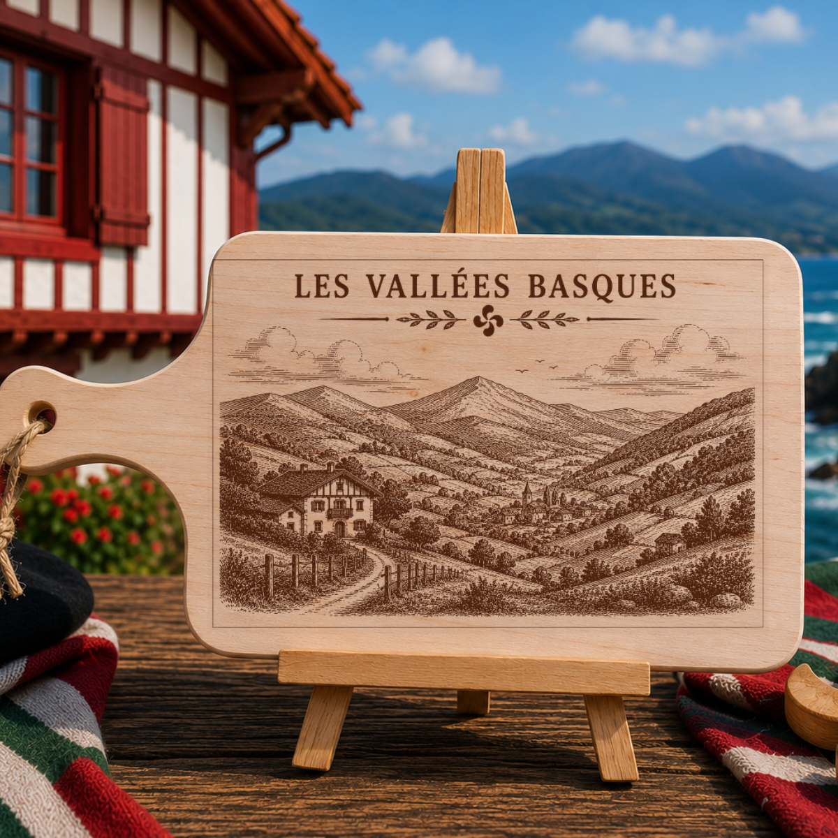 Planche à découper en bois d'aulne - Les vallées basques