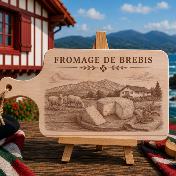 Planche à découper en bois d'aulne - Le fromage de brebis