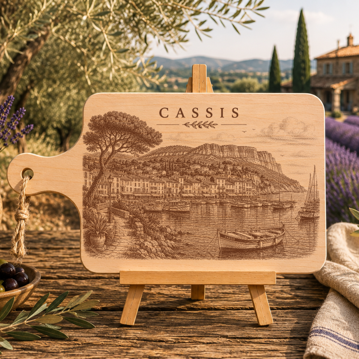 Planche à découper en bois d'aulne - Cassis