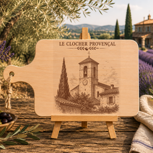 Planche à découper en bois d'aulne - Le clocher provençal