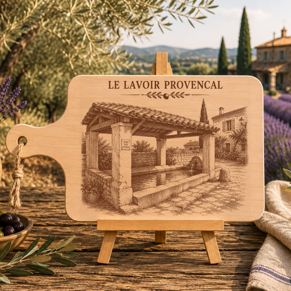 Planche à découper en bois d'aulne - Le lavoir provençal