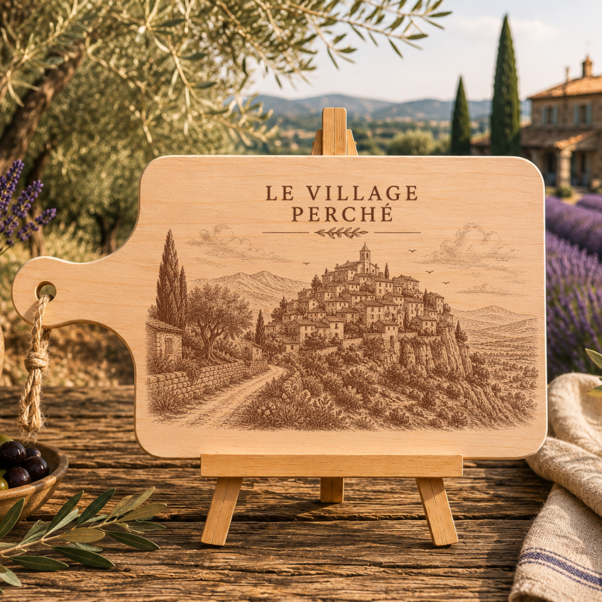 Planche à découper en bois d'aulne - Le village perché