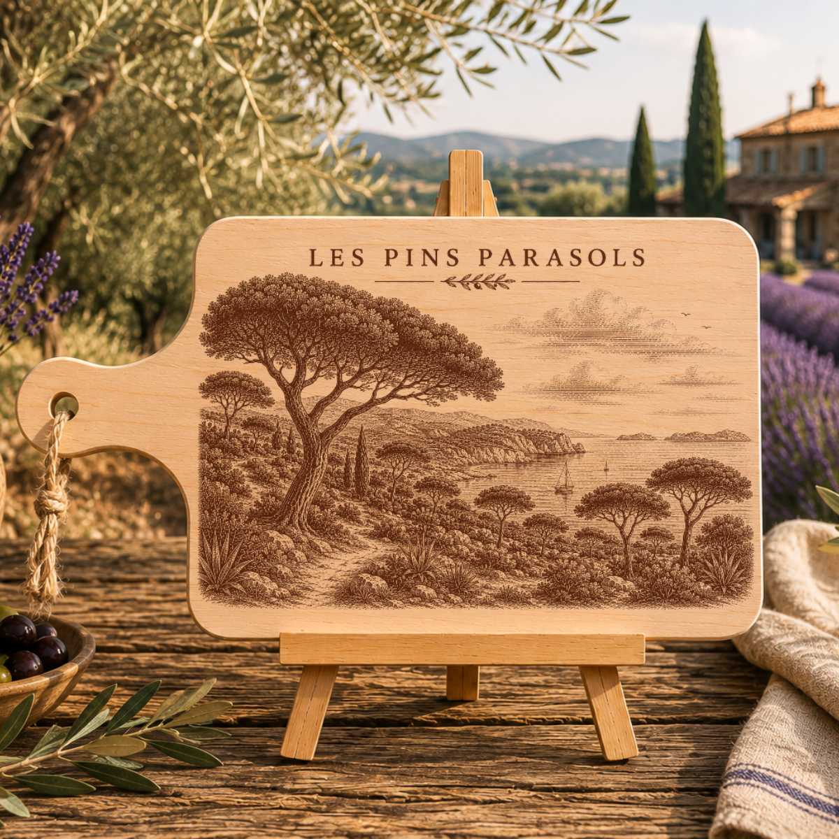 Planche à découper en bois d'aulne - Les pins parasols