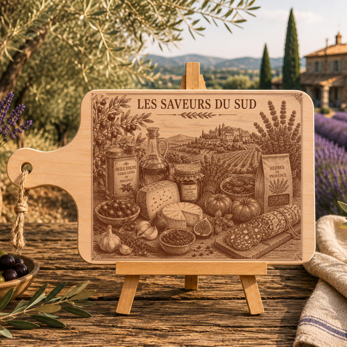 Planche à découper en bois d'aulne - Les saveurs