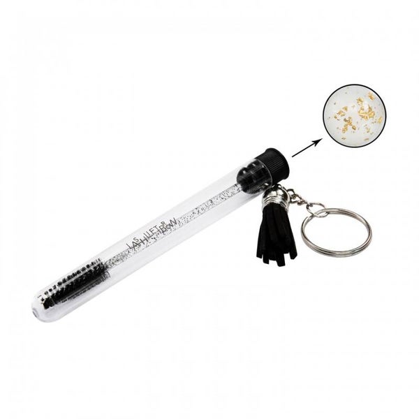 Wimperborstel sleutelhanger gold flakes