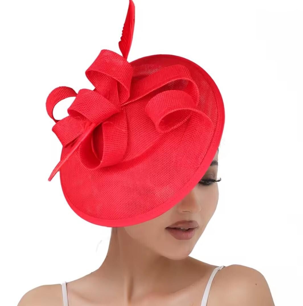 Ladies Fascinator Hat Wedding Headpiece Chapeau Cap with Hair Pin for Church
