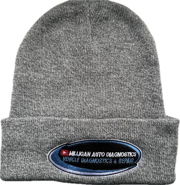 Grey Milligan auto diagnostics beanie