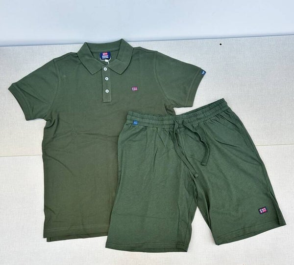 Set Norway 1963 Polo Shirt & Short, Army Green
