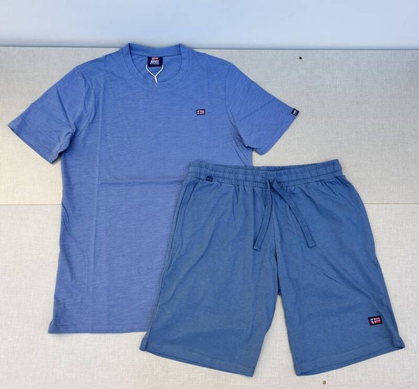 Set Norway 1963 T-Shirt & Bermuda Short, Blue denim