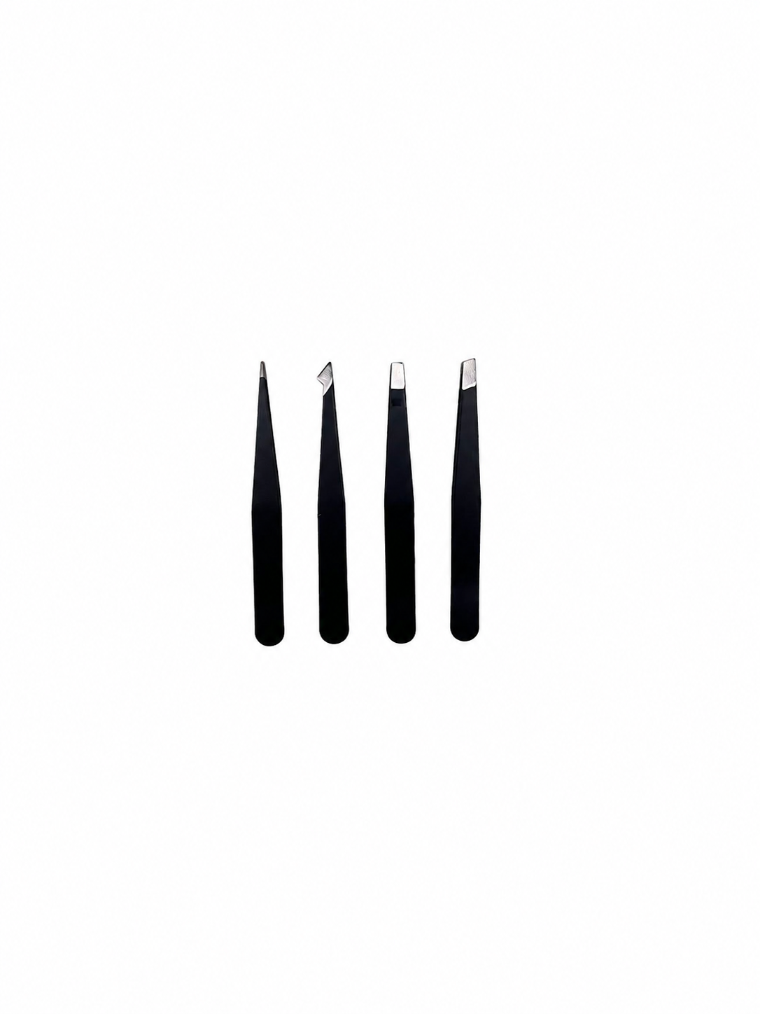 4-delige pincet set zwart 9 cm