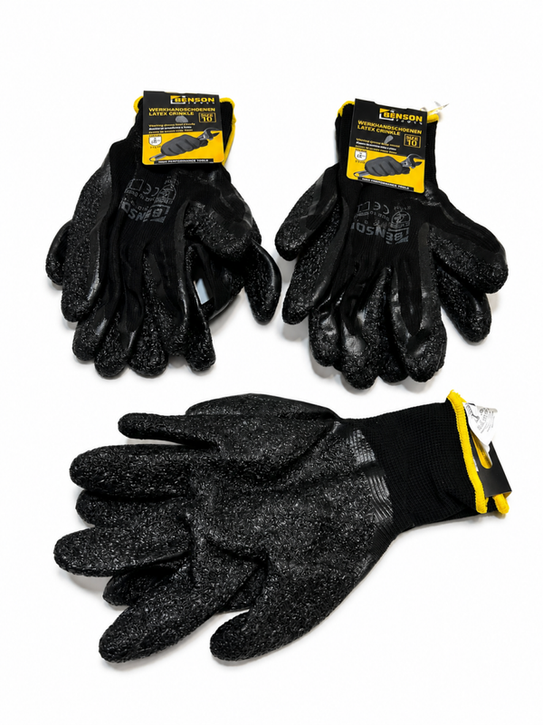 Werkhandschoenen latex crinkle voordeelbundel