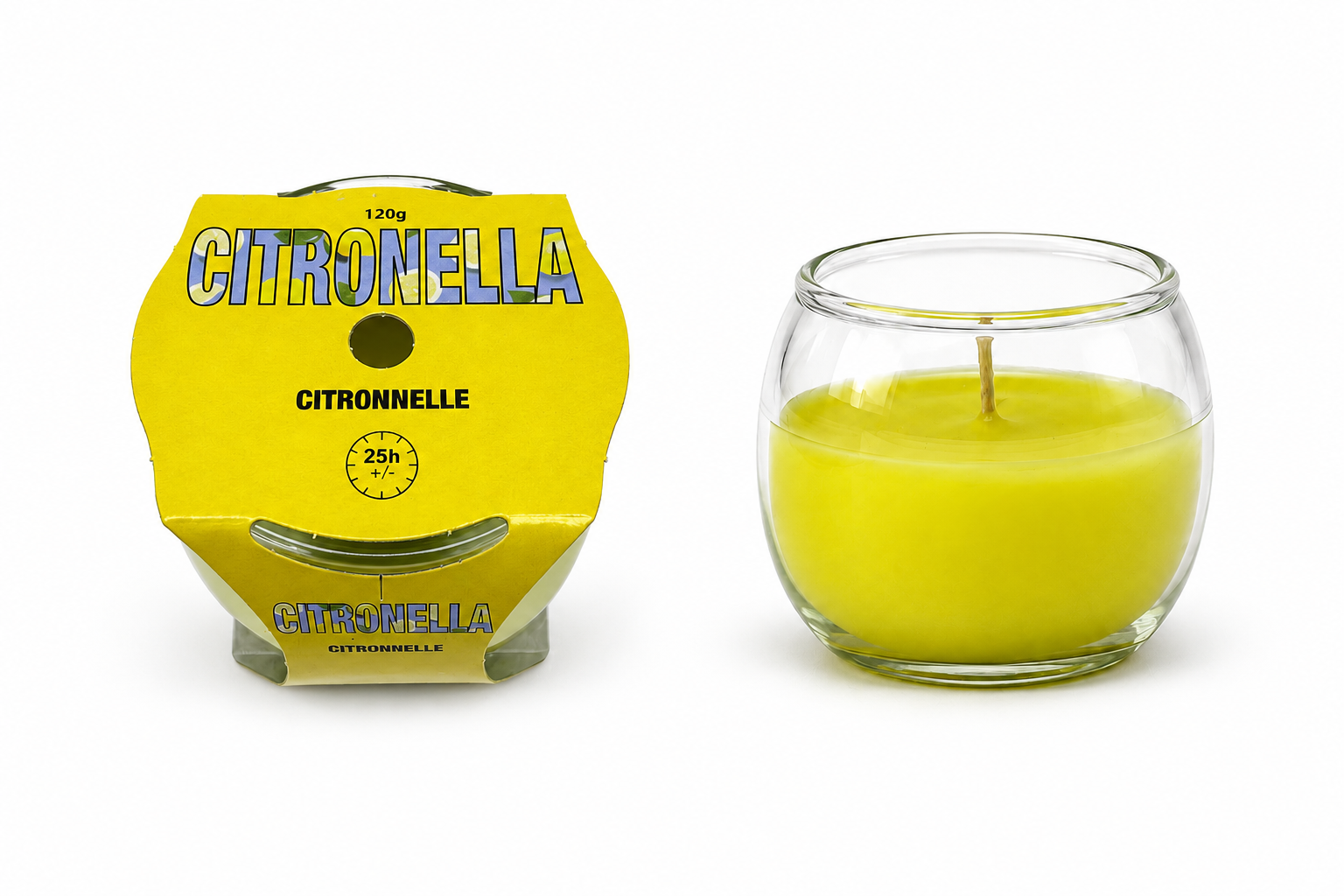 Citronella Kaars in Glazen Pot